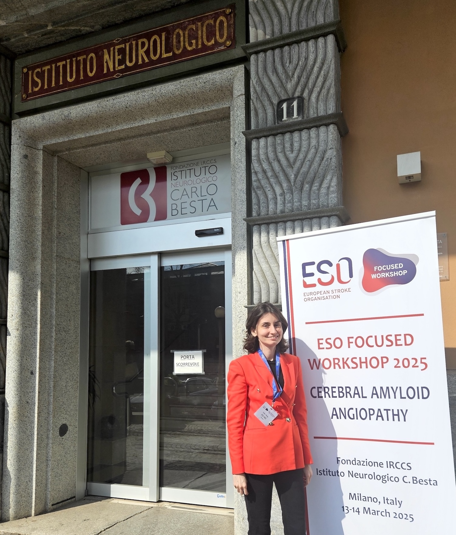 Dr. Iulia Petre, medic neurolog, la un workshop al European Stroke Organisation (ESO) desfășurat la Institutul Neurologic Carlo Besta din Milano